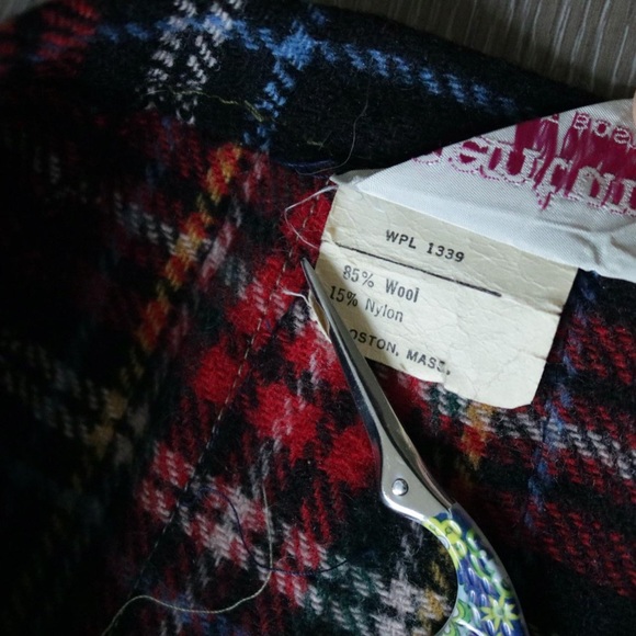 Vintage red tartan plaid pleated skirt - Picture 5 of 8